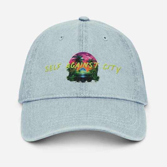 SAC Paradise Crystal Ball Embroidered Denim Hat