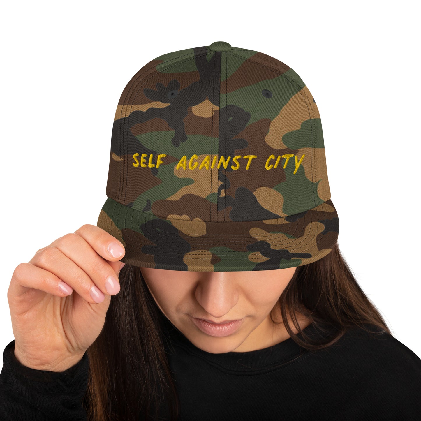 SAC Embroidered GOLD Camo Snapback Hat