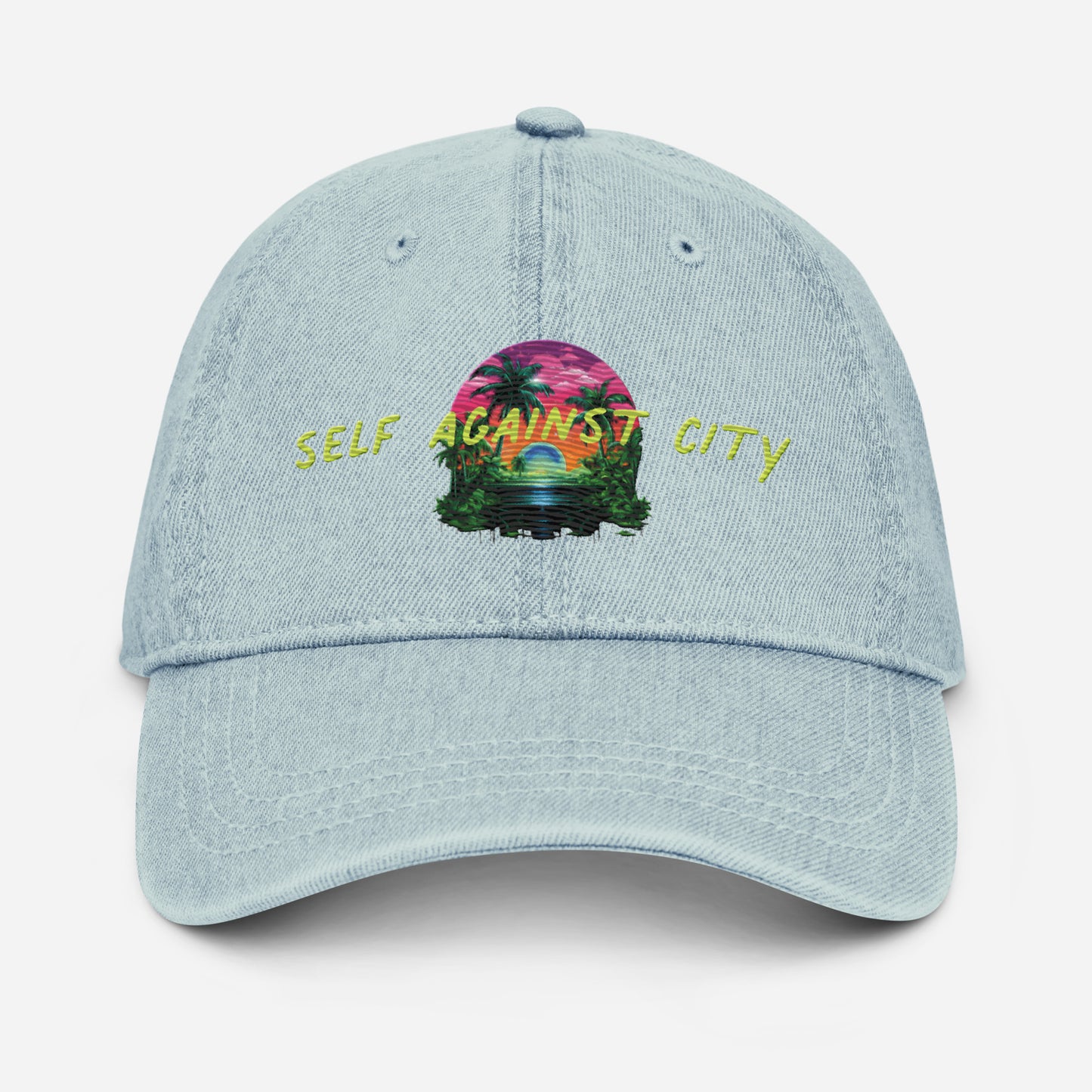 SAC Paradise Crystal Ball Embroidered Denim Hat